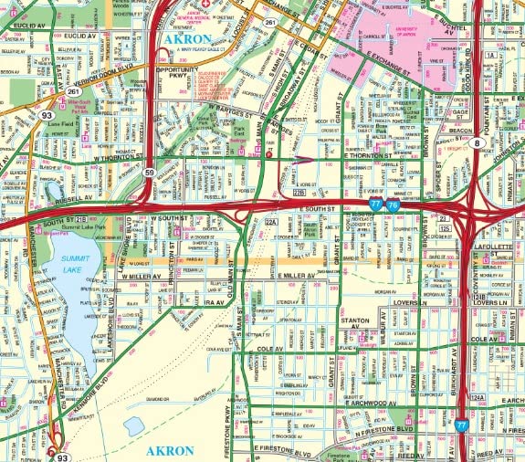 Akron / Summit County, Ohio Street Map [Map] GM Johnson - Wide World Maps & MORE!