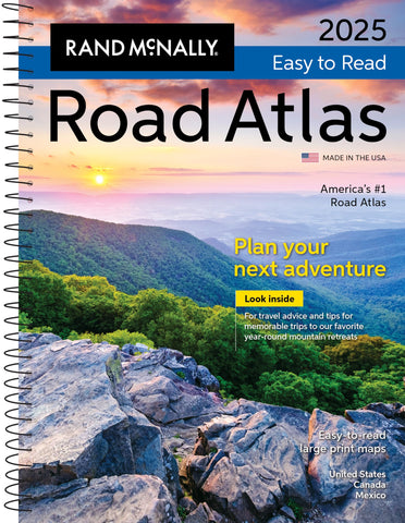 Rand McNally Road Atlas 2025: United States, Canada, Mexico Easy to Read Large Print Maps [Spiral-bound] Rand McNally - Wide World Maps & MORE!