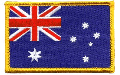 Australia Flag: An Embroidered Iron-On Patch (Two-Pack) - Wide World Maps & MORE! - - Wide World Maps & MORE! - Wide World Maps & MORE!