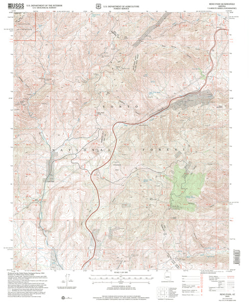 Reno Pass, Arizona (7.5'×7.5' Topographic Quadrangle) - Wide World Maps & MORE!