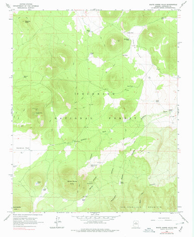WHITE HORSE HILLS, AZ 7.5' 1966 PI 1974 [Map] United States Geological Survey - Wide World Maps & MORE!