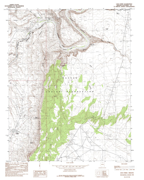 Lees Ferry, AZ 7.5' PE 1985 [Map] United States Geological Survey - Wide World Maps & MORE!