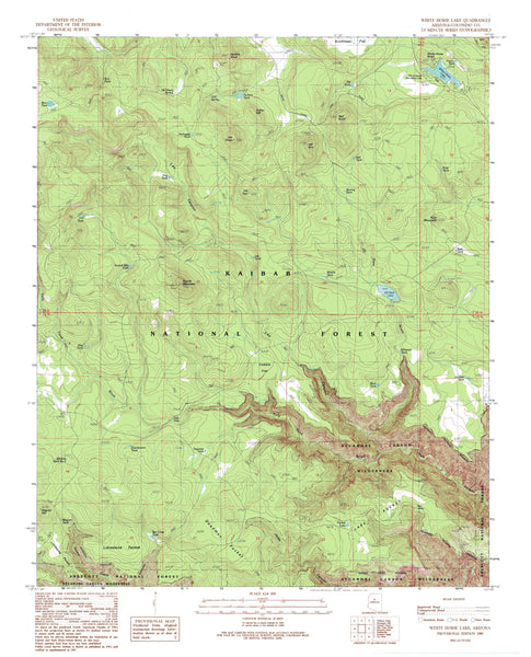 WHITE HORSE LAKE,ÊAZÊ7.5' PE 1989 [Map] United States Geological Survey - Wide World Maps & MORE!