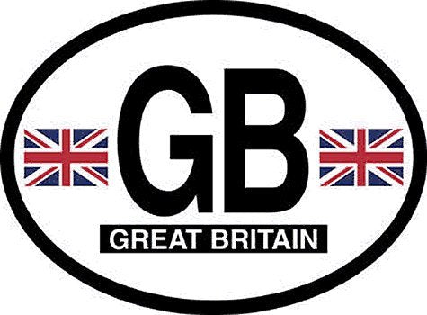 Oval Reflective Decal Great Britain - Wide World Maps & MORE!