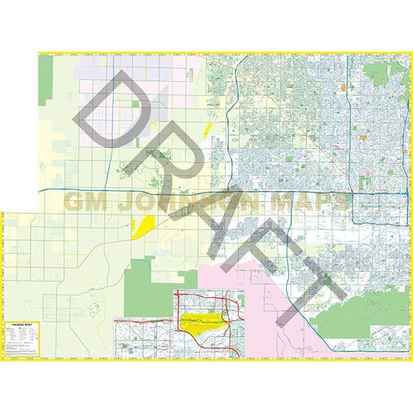 City Street Map Phoenix West | Glendale | Surprise [Map] GMJ&A Ltd - Wide World Maps & MORE!