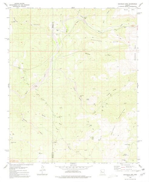 GRAYBACK MTS, AZ 7.5' 1980 [Map] United States Geological Survey - Wide World Maps & MORE!