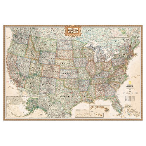 THE #1 SELLING push pin map of the United States Nat Geo’s Exec. US Map FRAMED 47 X 34" Pin board MAP with Black Satin Finish Frame is the best push pin travel map for home office or educational use - Wide World Maps & MORE!