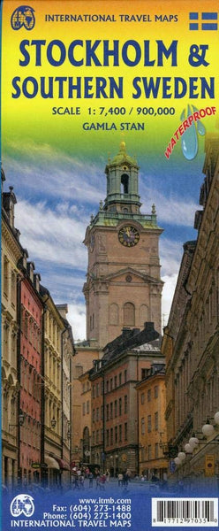Stockholm & Southern Sweden Travel Reference Map 1:7,400/900k - Wide World Maps & MORE!