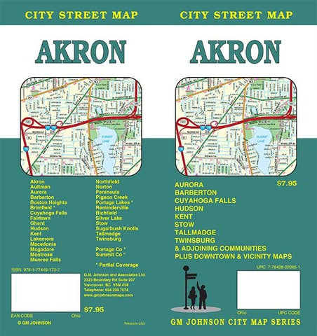 Akron / Summit County, Ohio Street Map [Map] GM Johnson