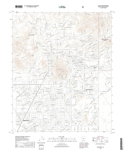 Cave Creek, Arizona 2018 (US Topo 7.5'×7.5' Topographic Quadrangle) [Map] United States Geological Survey - Wide World Maps & MORE!