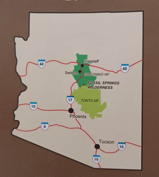 Fossil Springs Wilderness Map - Coconino National Forest, Arizona [Map] - Wide World Maps & MORE!
