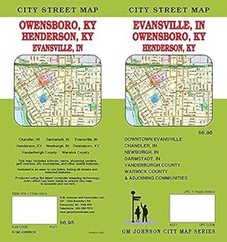 Evansville IN / Owensboro KY / Henderson KY, Indiana Kentucky Street Map Actionmap - Wide World Maps & MORE!