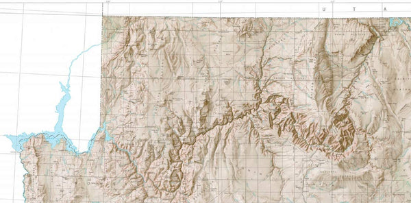 State of Arizona Base Map and Contours Shaded Relief (Dry-Erase Ready-to-Hang) [Map] United States Geological Survey - Wide World Maps & MORE!