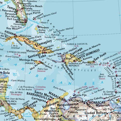 The Americas Classic Political Wall Map - (23.75 × 36.5 Inch Paper/Non-Laminated Reference Map)