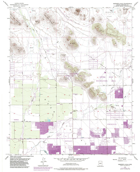 HEDGPETH HILLS 7.5' AZ 1957 PR 1981 - Wide World Maps & MORE!