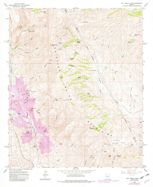 HOT TAMALE PEAK, AZ 7.5'Ê1964 PR 1982 [Map] United States Geological Survey - Wide World Maps & MORE!