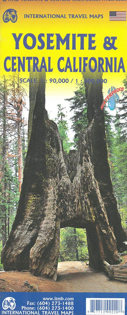 Yosemite & Central California Travel Reference map 1:90K/1:800K [Map] ITMB Publishing LTD - Wide World Maps & MORE!