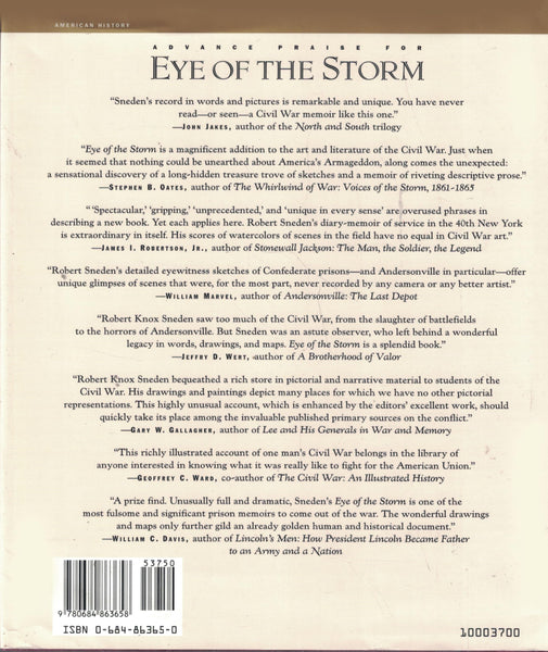 Eye Of The Storm: A Civil War Odyssey Robert Knox Sneden; Charles F. Bryan and Nelson D. Lankford - Wide World Maps & MORE!