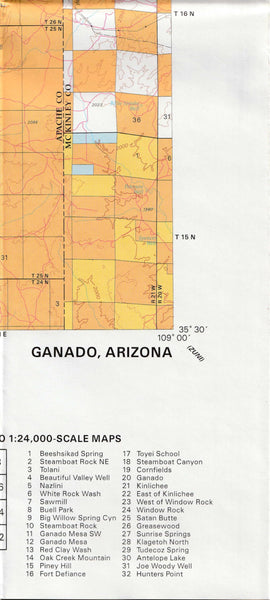 Ganado Surface Management Status 1:100,000-Scale Topographic Map [Map] United States Geological Survey - Wide World Maps & MORE!