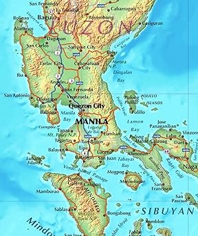 Decorative Philippines Physical Wall Map *Laminated* 36"×44" - Wide World Maps & MORE!