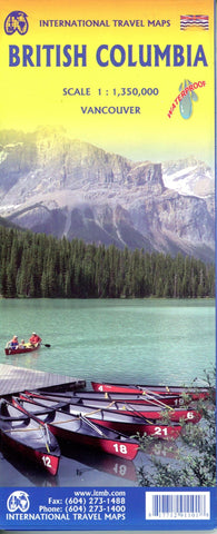 British Columbia Travel Reference Map 1:1,350,000 [Map] ITMB Publishing LTD - Wide World Maps & MORE!