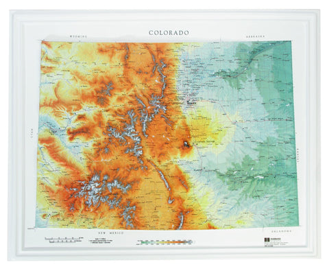 Hubbard Scientific Raised Relief Map 950 Colorado State Map