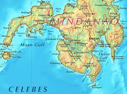 Decorative Philippines Physical Wall Map *Laminated* 36"×44" - Wide World Maps & MORE!