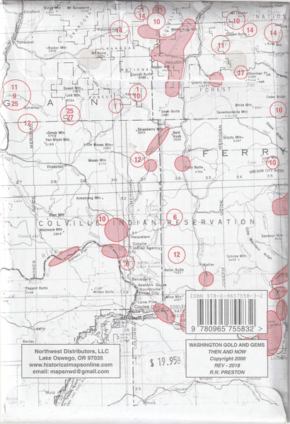 Then and Now #1862: Washington Gold & Gems Maps [Loose Leaf] R. N. Preston - Wide World Maps & MORE!