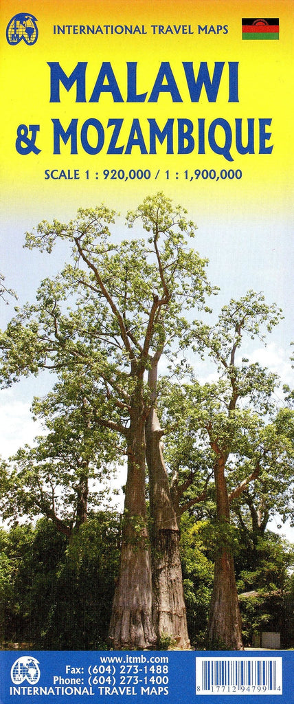 Malawi & Mozambique Travel Reference Map 1:900k/1.9M - Wide World Maps & MORE!