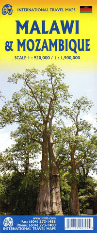 Malawi & Mozambique Travel Reference Map 1:900k/1.9M - Wide World Maps & MORE!