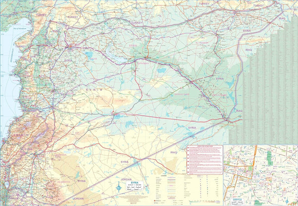 Jordan and Syria Travel Reference Map