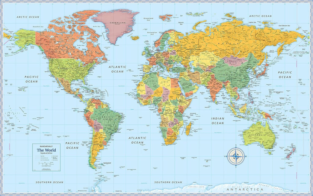 Signature Edition World Wall Map – Laminated Rolled