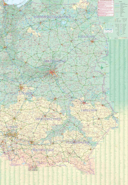 Warsaw City Map 1:9K & Poland East 1:650K ITM 2s ITMB Publishing LTD - Wide World Maps & MORE!