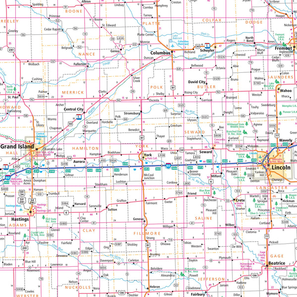 Rand McNally Easy To Read Folded Map: Nebraska State Map Rand McNally - Wide World Maps & MORE!