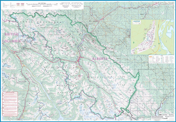 Banff & Jasper National Parks Travel Reference Map 1:240,000/1:250,000 (Banff Town, Lake Louise, Jasper Town) - Wide World Maps & MORE!