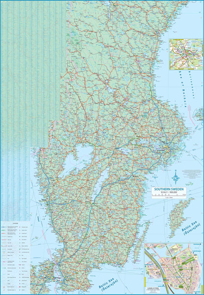 Denmark & Southern Sweden Travel Reference Map 1:450K/900K (Stockholm Region, Gamla Stan) - Wide World Maps & MORE!