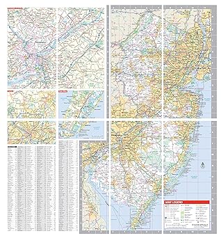 Easy To Fold! New Jersey State Laminated Map - Wide World Maps & MORE!