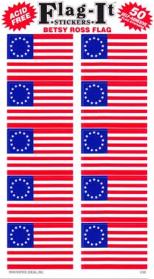 Betsy Ross Flag Self-Adhesive Stickers (50 Count)