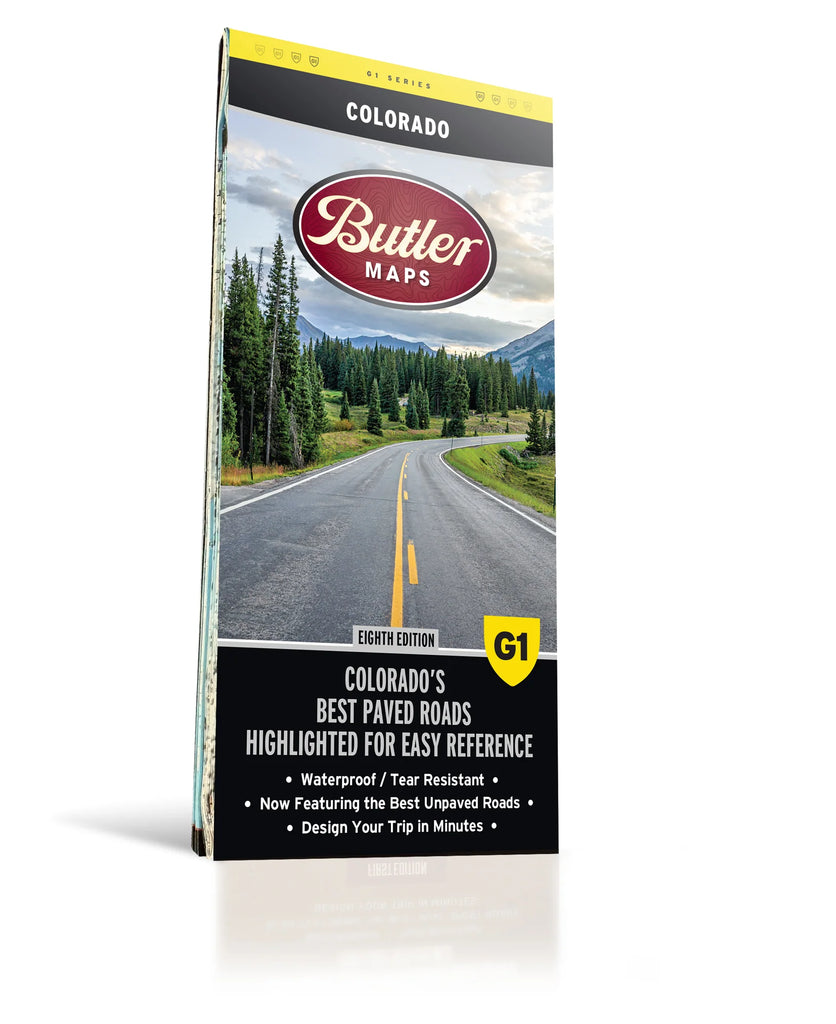 Best Paved Roads in Colorado - Colorado G1 Series Butler Map