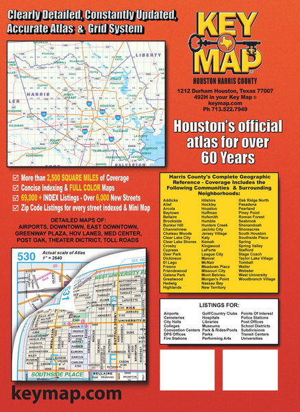 54th Edition Key Map Houston - Harris County [Spiral-bound] Staff - Wide World Maps & MORE!