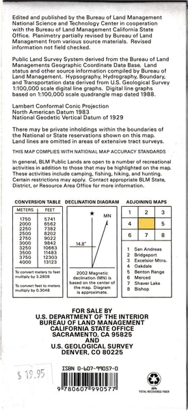 California: Yosemite Valley : 1:100,000 scale topographic map : 30 X 60 minute series (topographic) (Surface management status) United States - Wide World Maps & MORE!