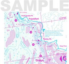 Columbia River, Lower (Bonneville Dam to the Pacific Ocean) Underwater Topography Map - Wide World Maps & MORE!
