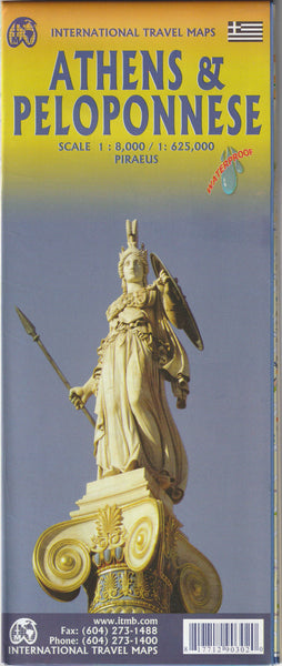 Athens & Peloponnes Travel Map 1:8K/625K - Wide World Maps & MORE!