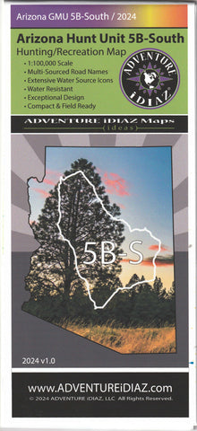 Arizona Hunt Unit 05BS Hunting/Recreation Map - Wide World Maps & MORE!