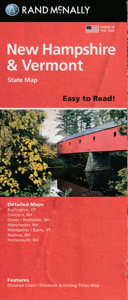 Easy To Read! New Hampshire & Vermont State Map - Wide World Maps & MORE!