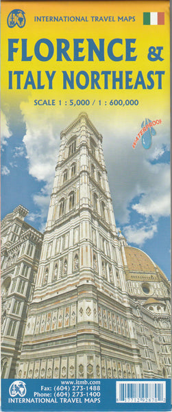 Florence & Italy Northeast Travel Reference Map Waterproof 1:5K / 1:600K - Wide World Maps & MORE!