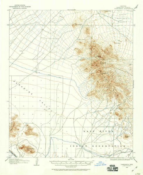 Camelback, Arizona 1904 (15'×15' Topographic Quadrangle) - Wide World Maps & MORE!
