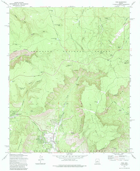 Pine, Arizona (7.5'×7.5' Topographic Quadrangle) 1973 - Wide World Maps & MORE! - Map - Wide World Maps & MORE! - Wide World Maps & MORE!