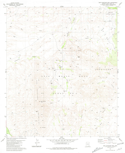 SAN CAYETANO MOUNTAINS, AZ (7.5'×7.5' Topographic Quadrangle) - Wide World Maps & MORE! - Map - Wide World Maps & MORE! - Wide World Maps & MORE!
