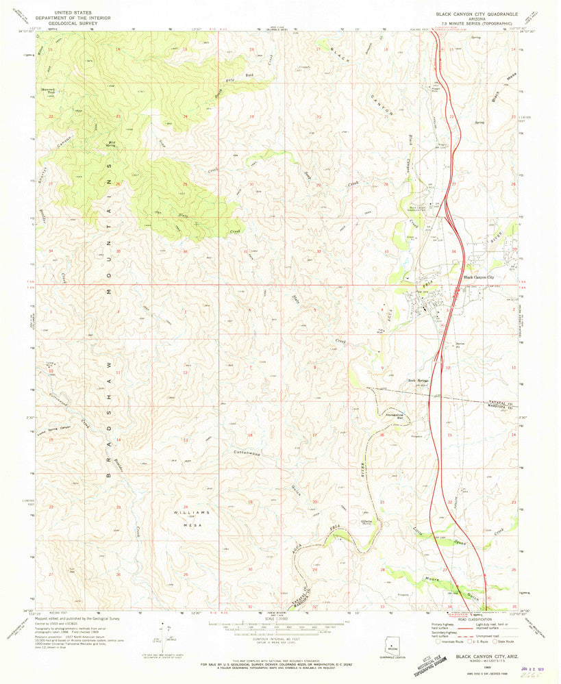 Black Canyon City, Arizona (7.5'×7.5' Topographic Quadrangle) - Wide World Maps & MORE!